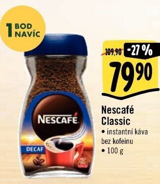 Instantní káva bez kofeinu Nescafé Classic