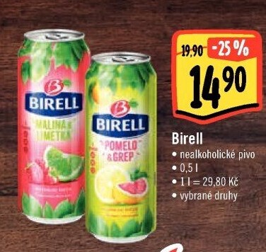 Nealkoholické pivo ochucené Birell