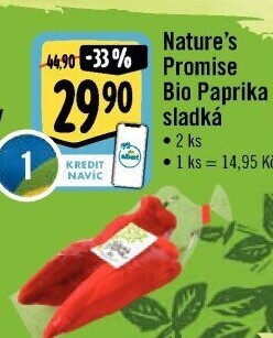 Paprika červená bio Nature'