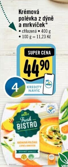 Polévka krémová z dýně a mrkviček Albert Fresh Bistro