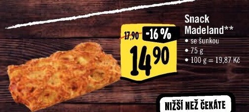 Snack Madeland se šunkou La Lorraine