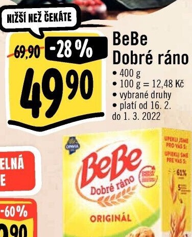 Sušenky BeBe Dobré ráno Opavia