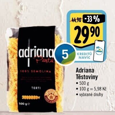 Těstoviny semolinové Adriana