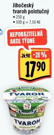 Tvaroh polotučný Jihočeský Madeta