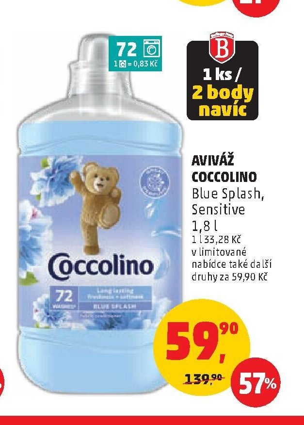 AVIVÁŽ COCCOLINO Blue Splash, Sensitive 1,8 l