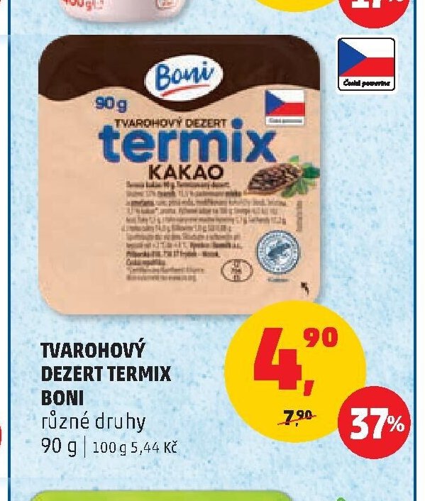Tvarohový dezert Termix Boni