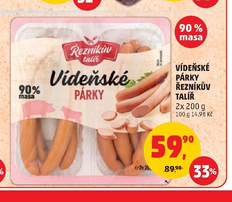Vídeňské párky Řezníkův talíř