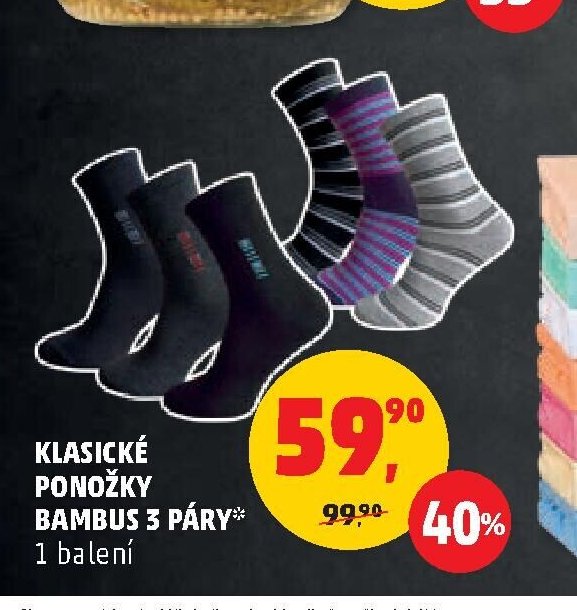KLASICKÉ PONOŽKY BAMBUS 3 PÁRY