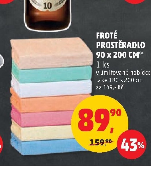FROTÉ PROSTĚRADLO 90 x 200 CM