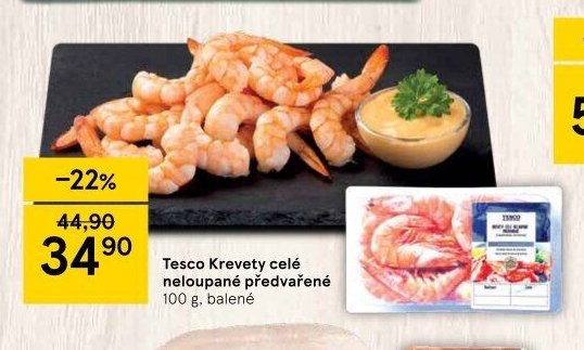 Tesco Krevety celé neloupané předvařené