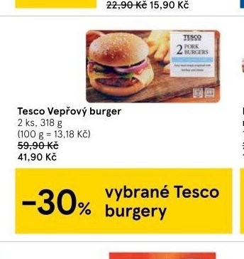 Tesco Vepřový burger