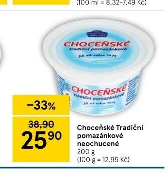 Choceňské Tradiční pomazánkové neochucené