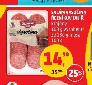 SALÁM VYSOČINA ŘEZNÍKŮV TALÍŘ