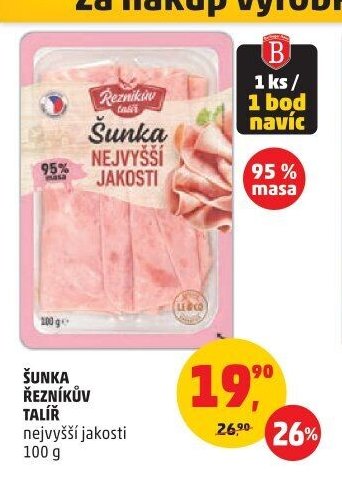 ŠUNKA ŘEZNÍKŮV TALÍŘ nejvyšší jakosti 100 g