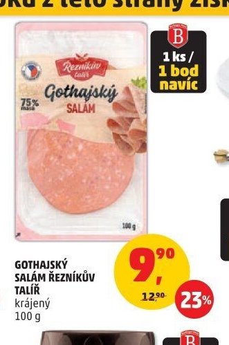 GOTHAJSKÝ SALÁM ŘEZNÍKŮV TALÍŘ krájený 100 g