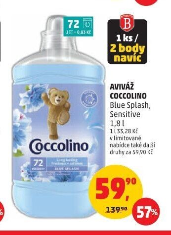 AVIVÁŽ COCCOLINO Blue Splash, Sensitive 1,8 l