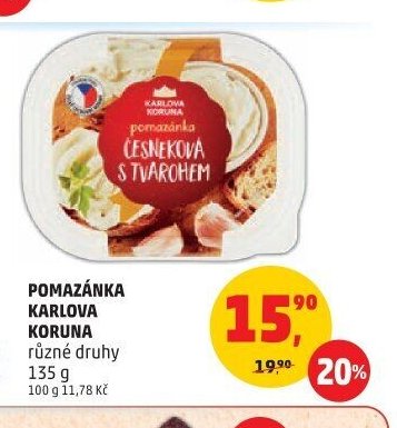 Pomazánka Karlova Koruna různé druhy