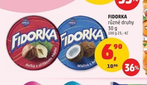 Fidorka různé druhy