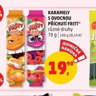 Karamely s ovocnou příchutí Fritt