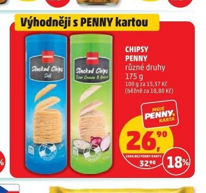Chipsy Penny různé druhy 175 g