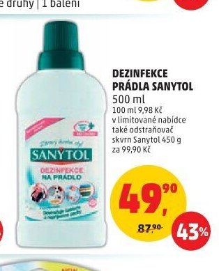 DEZINFEKCE PRÁDLA SANYTOL