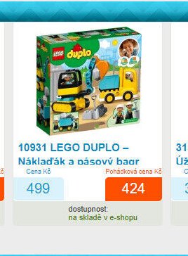 10931 LEGO DUPLO - Nákladák a pásový bagr