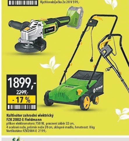 Kultivátor zahradní elektrický FZK 2002-E Fieldmann