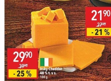 Irský Cheddar 48 % t. v s.