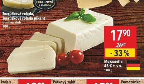 Mozzarella 45 % t. v s.