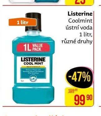 Listerine Coolmint ústní voda 1 litr, různé druhy