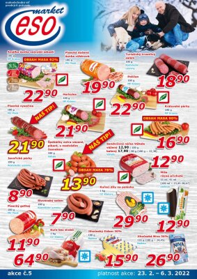 akční leták ESO MARKET 23.2.2022-6.3.2022
