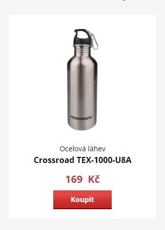 Ocelová láhev Crossroad TEX-1000-U8A