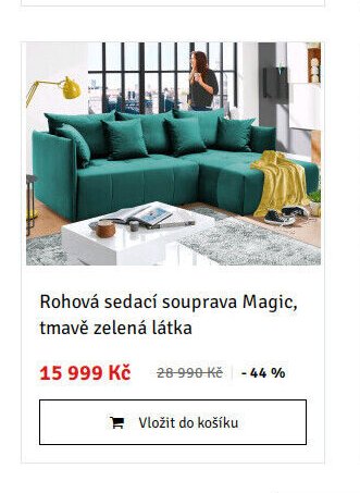 Rohová sedací souprava Magic, tmavě zelená látka - ASKO akcniletaky.com