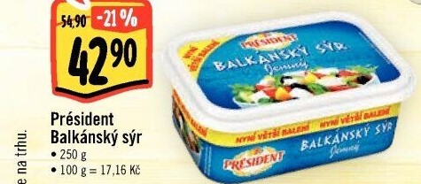 Balkánský sýr Président