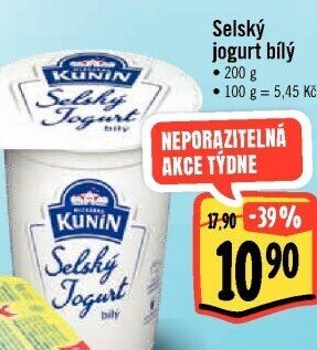 Bílý jogurt selský Kunín