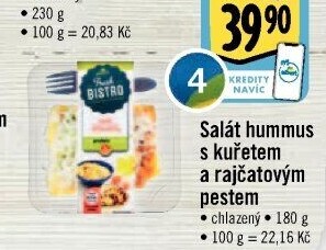 Salát Hummus s kuřetem a rajčatovým pestem s proteiny Albert Fresh Bistro