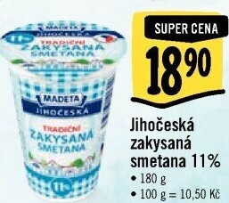 Smetana zakysaná JihočeskáMadeta 11%