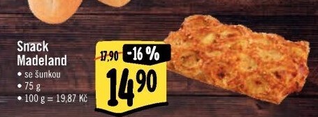 Snack Madeland se šunkou La Lorraine