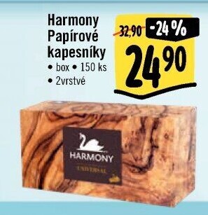 Kapesníčky papírové 2vrstvé Harmony - box