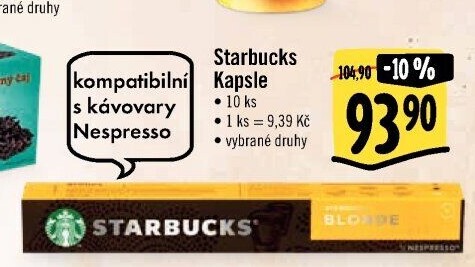 Kapsle Nespresso Starbucks
