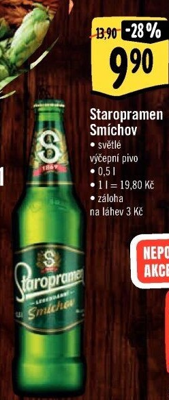 Pivo světlé výčepní 10° Smíchov Staropramen