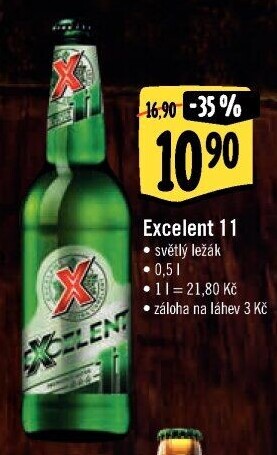 Pivo světlý ležák 11° Excelent