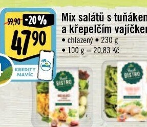 Salát s tuňákem a křepelčím vejcemAlbert Fresh Bistro
