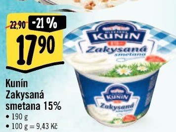 Zakysaná smetana Kunín 15%