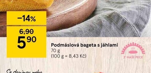Podmáslová bageta s jáhlami