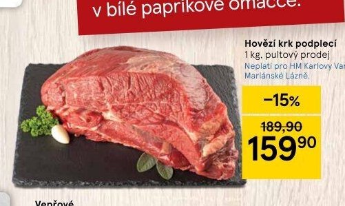 Hovězí krk podplecí