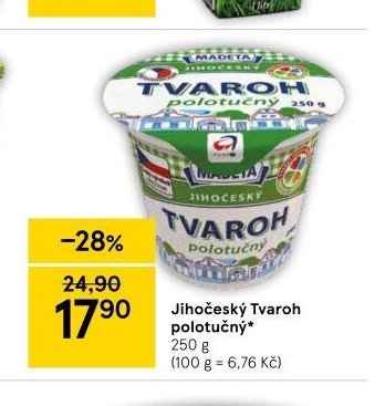 Jihočeský Tvaroh polotučný 250 g