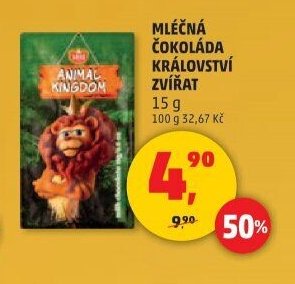 Mléčná čokoláda Království zvířat