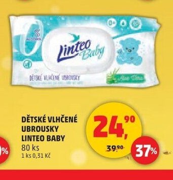 DĚTSKÉ VLHČENÉ UBROUSKY LINTEO BABY