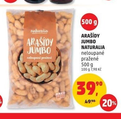 Arašídy Jumbo Naturalia 500g
